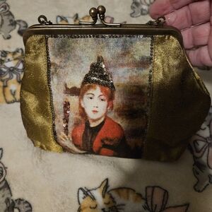 SALE ** BRAND NEW ** Vintage-Inspired Oriental Gold and Red Clutch